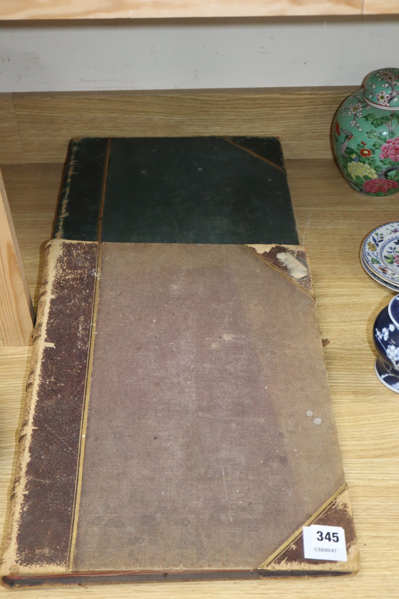 Two 19th century bound folios containing a wide range of pressed leaves of shrubs, trees and ferns, all titled in pencil